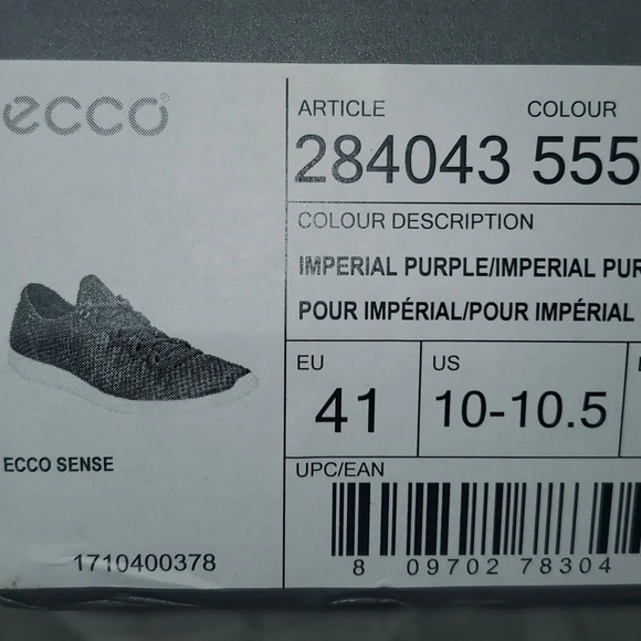 Ecco Sense Sneaker Women’s Size 10-10.5 Color Imperial Purple GYM Workout NIB - Picture 7 of 7